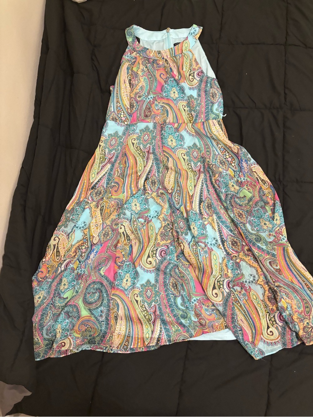 Tommy Hilfiger Multicolor Paisley Maxi Dress with Light Blue Lining